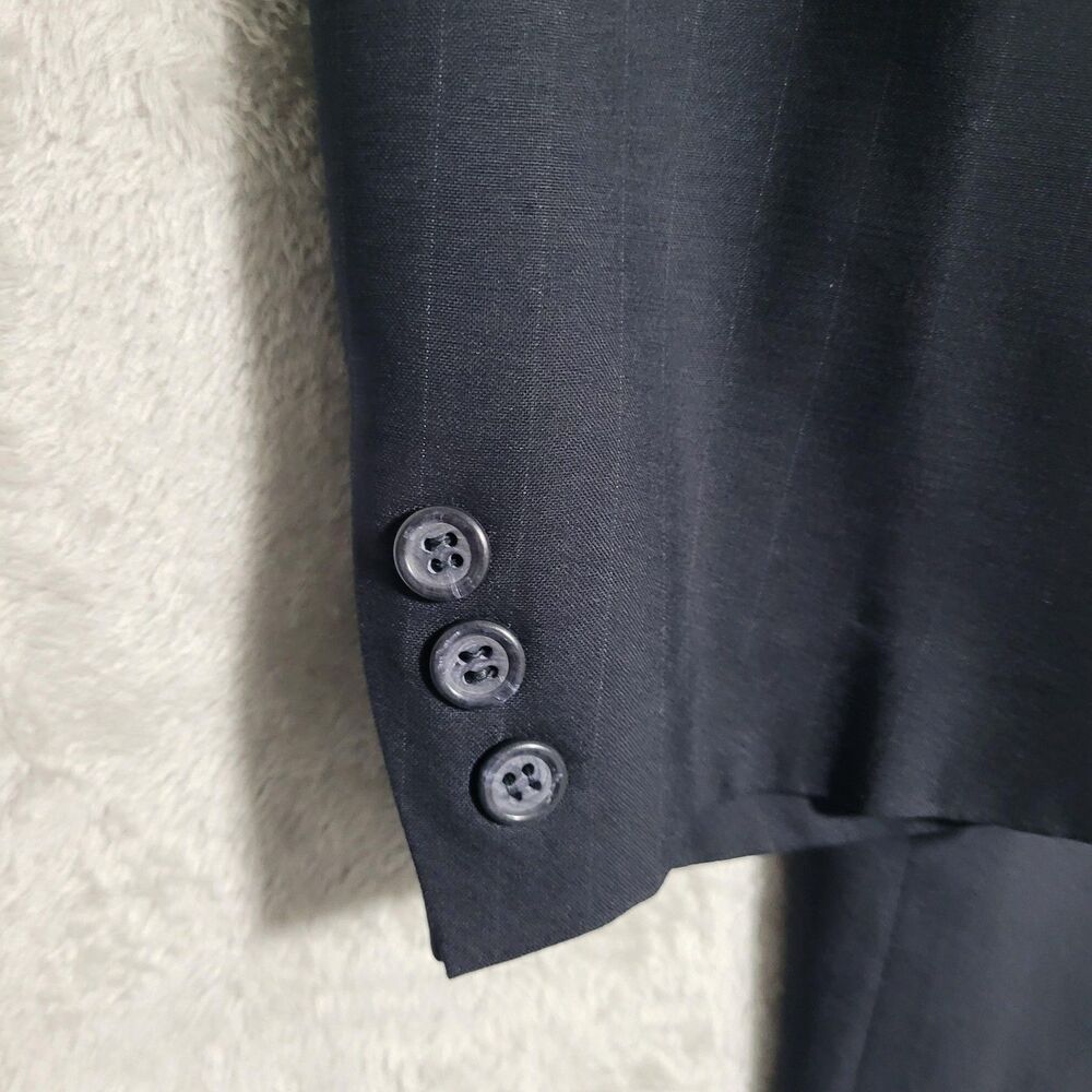 Brooks Brothers Suit Jacket Mens 44R Blue Pinstripe Wool 2 Button Brooksease USA - Picture 8 of 15